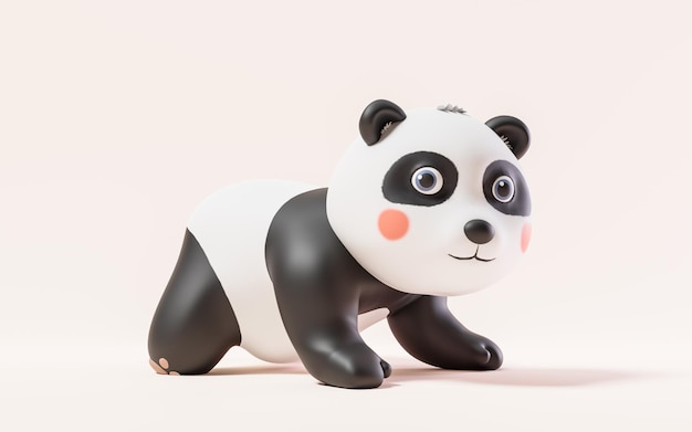 Panda met cartoon stijl 3D-rendering