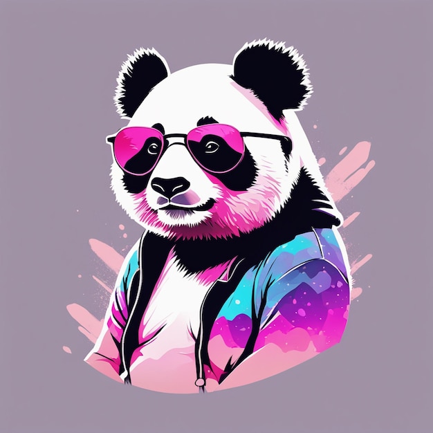 Photo panda printed on t shirt