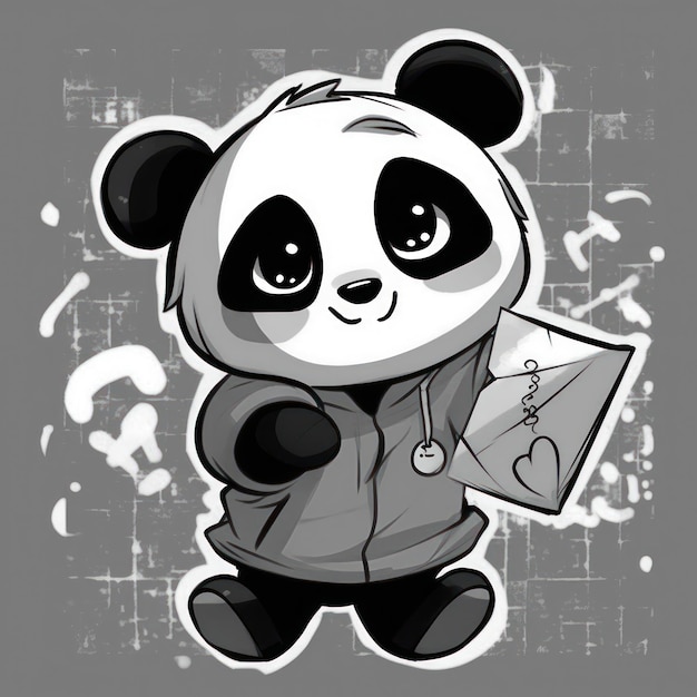 Panda reading a newspaper