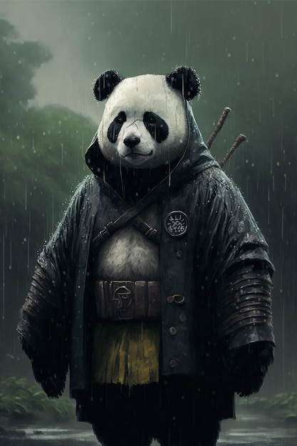 Panda samurai-krijger