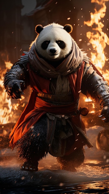Panda Samurai vechthouding