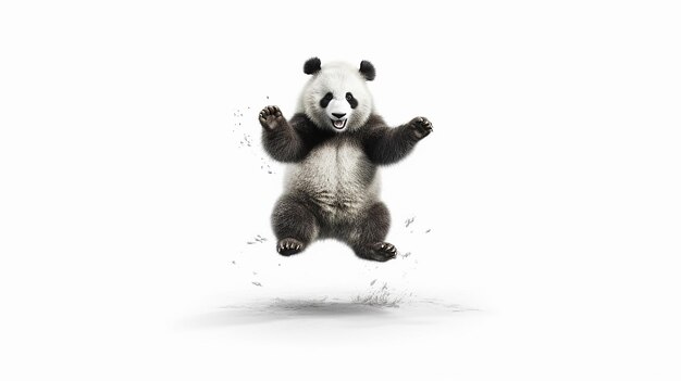 panda sit on white background Generative ai