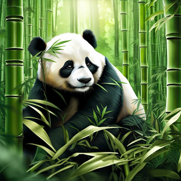 Panda sticker illustration