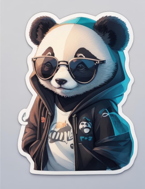 Panda streetwear retro-geïnspireerd artwork met Ghibli Touch