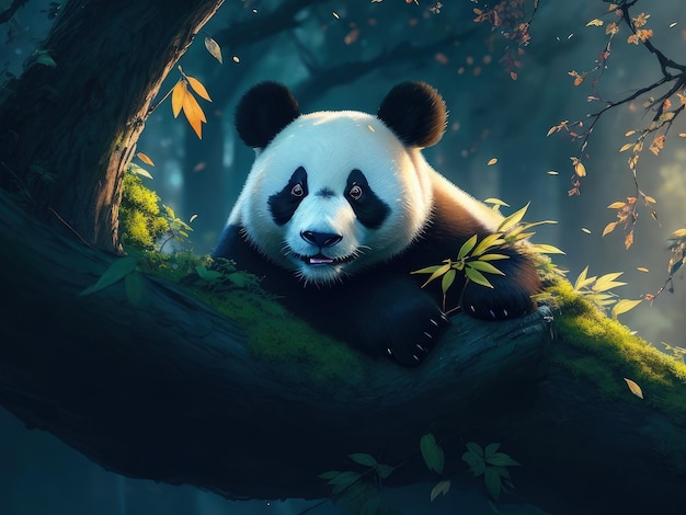 Panda in a tree wallpapers and images