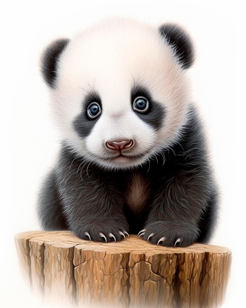 Foto illustrazione dell'acquerello del panda