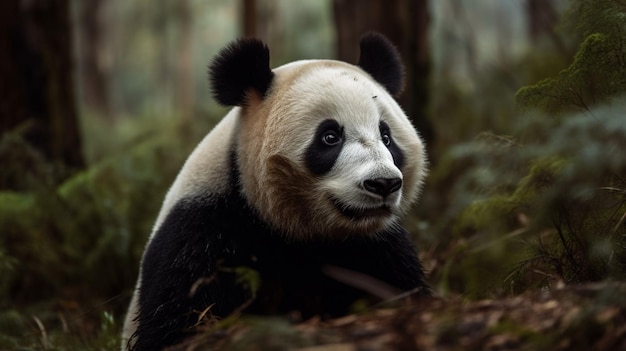 中国の野生のパンダ