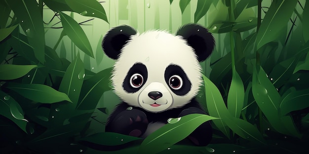 Photo panda in the wild generative ai