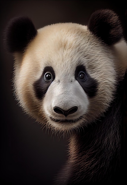 Panda with a quizzical expression on its face generative ai