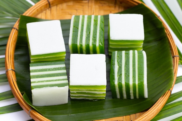 Pandan met kokosmelkgelei Thais dessert