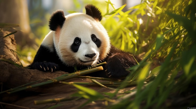 Pandas typically choose to rest in bamboo groves their primary source of food