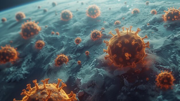 Photo pandemic pathogen an artistic take on the hypothetical disease x coronavirus