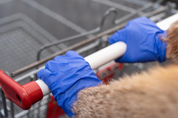 During a pandemic you must wear latex gloves on your hands when shopping at any store