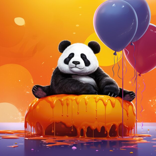 Pandemonium a colorful journey with a balloonbound panda