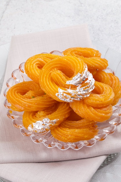 Photo paneer jalebi indian sweet food