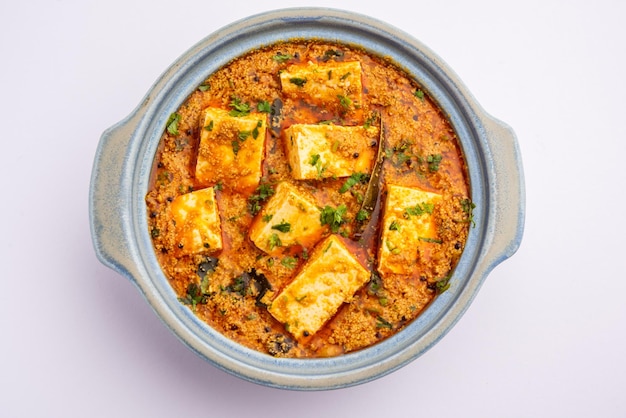 Paneer khus khus curry or cottage cheese posto masala made using poppy seeds indian recipe