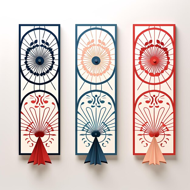 Панель китайских бумажных вентиляторов с вырезанной бумажной рамой красочная и деликатная 2D плоская рама обои