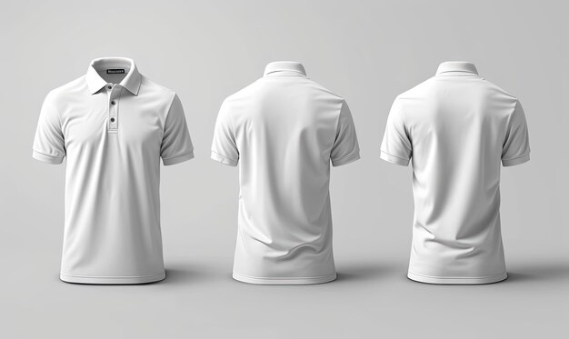 Photo paneled polo shirt mock up template white polo shirt