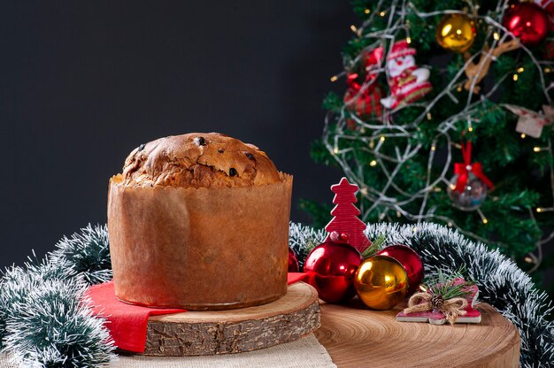 Pandoro Christmas Tree Decorated Stock Photo - Download Image Now