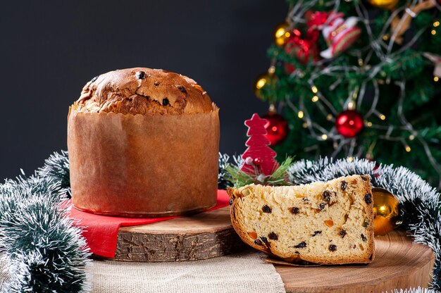 Foto il panettone servito a natale