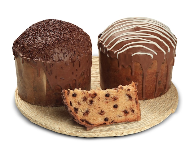 Panettone of chocolate is the traditional Italian dessert for Christmas.