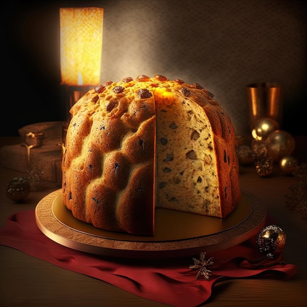 Фото panettone - традиционный итальянский десерт на рождество