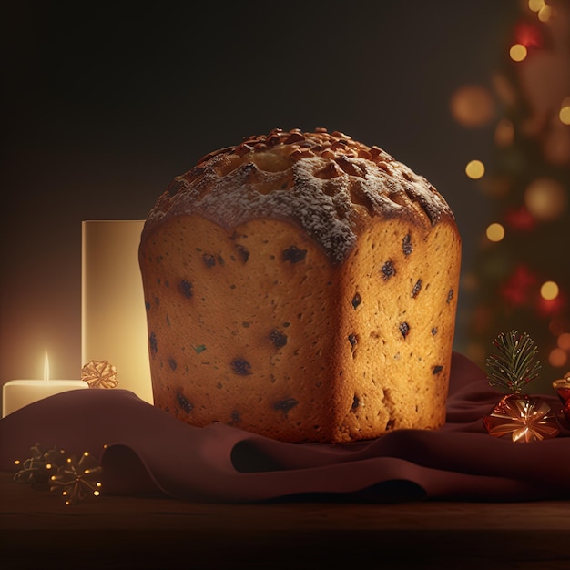 Фото panettone - традиционный итальянский десерт на рождество