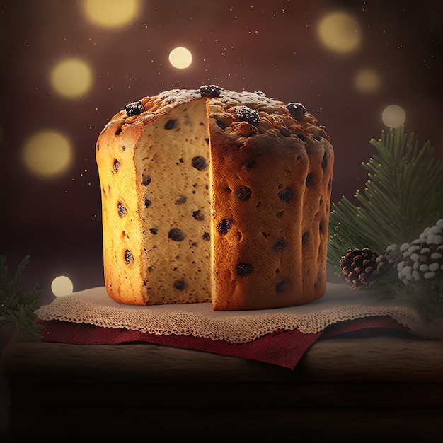 Foto il panettone è il dolce tradizionale italiano per natale