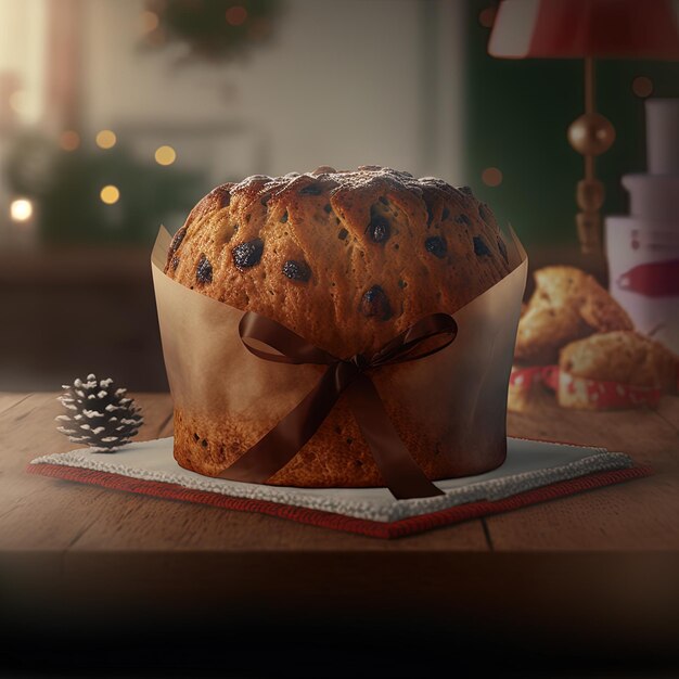 Foto il panettone è il dolce tradizionale italiano per natale