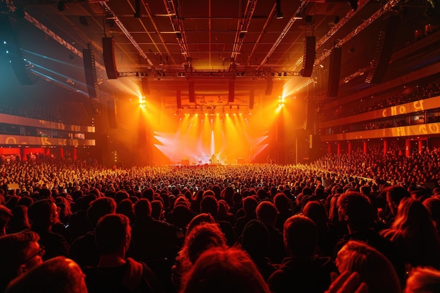 Panevezys Lithuania october 2019 Concert crowd inside a large concert hall