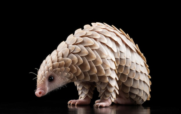 Pangolin Scales on White Background