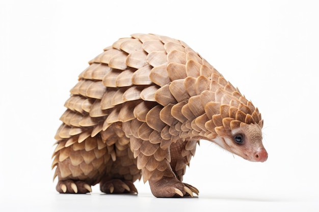 Photo pangolin on white background