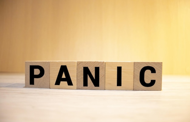 panic made with wooden block