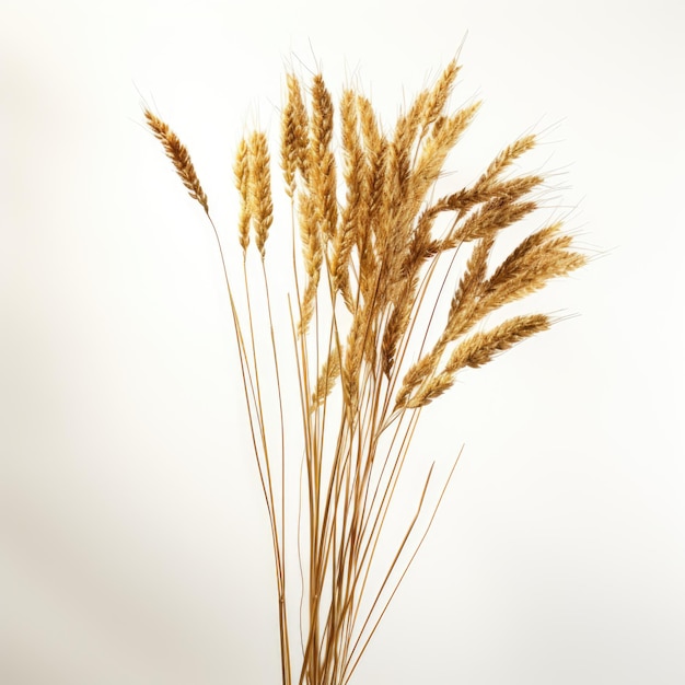 Panicum Switchgrass dried flower isolated on white background Generative AI