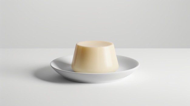 Panna Cotta op een geïsoleerde witte achtergrond