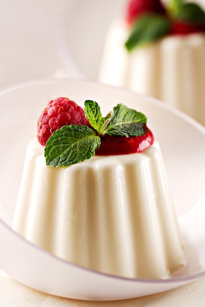 Panna Cotta with Fresh Berries High quality photo