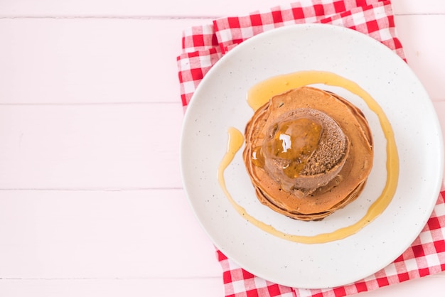 pannenkoek met chocolade-ijs