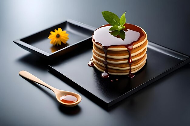 Foto pannenkoek met siroop