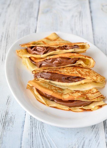 Pannenkoeken met chocoladeroom