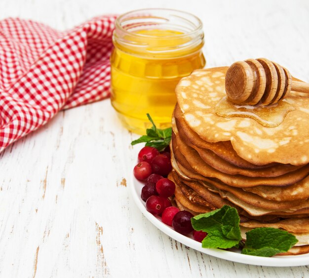 Pannenkoeken met veenbessen