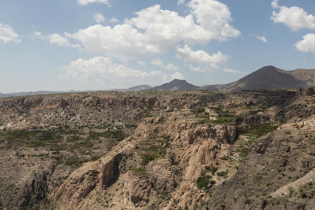 Panoraambeeld van het berglandschap tegen de lucht