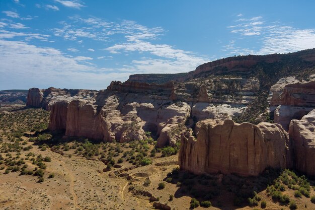 Панорама с высоты птичьего полета сцена в национальном парке Каньон-Лэндс гор в пустыне Аризона