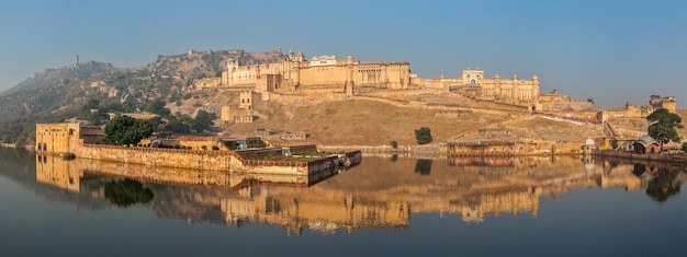 Panorama of Amer Amber fort Rajasthan India