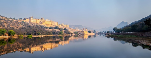 Panorama of Amer Amber fort Rajasthan India