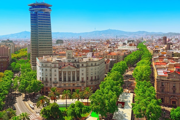 Panorama on Barcelona from Columbus monument Military Governmen