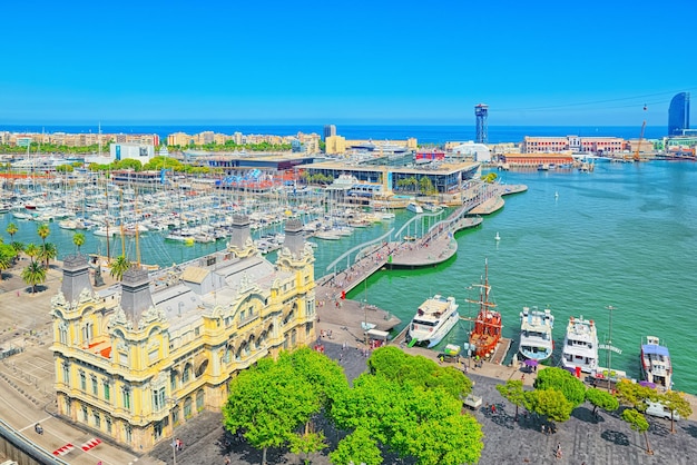 Photo panorama barcelona port authority admiral historic authority