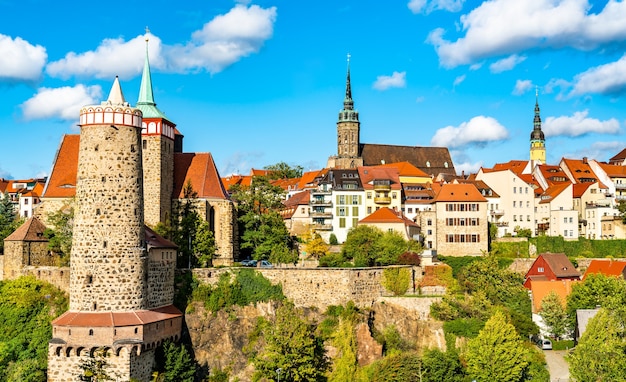 Панорама города Баутцен в Саксонии, Германия