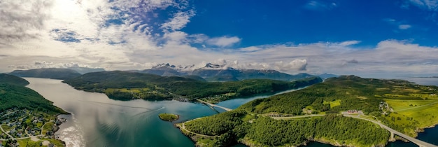 パノラマ美しい自然ノルウェーの自然の風景。