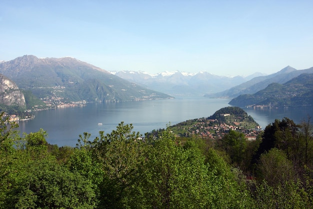 Panorama of Bellagio lake Como Italy