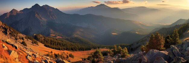 Panorama berg herfstlandschap